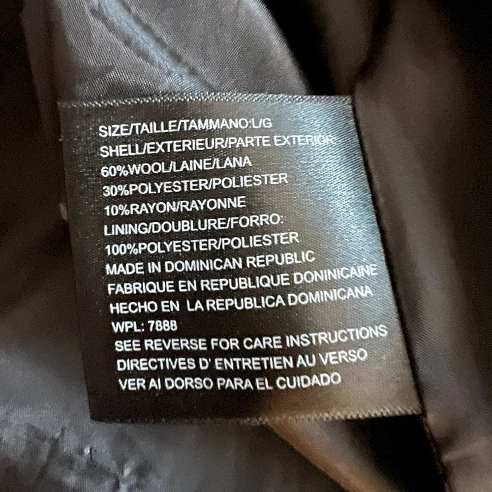 Michael Kors Mens 60% Wool Black Jacket